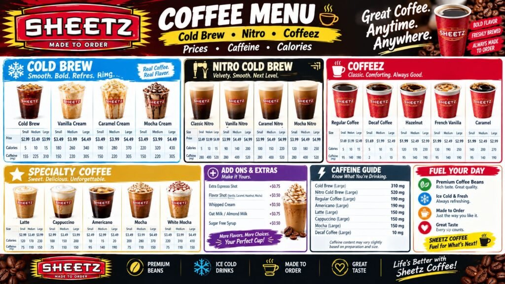 Sheetz Coffee Menu