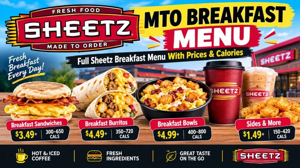 Sheetz MTO Breakfast Menu
