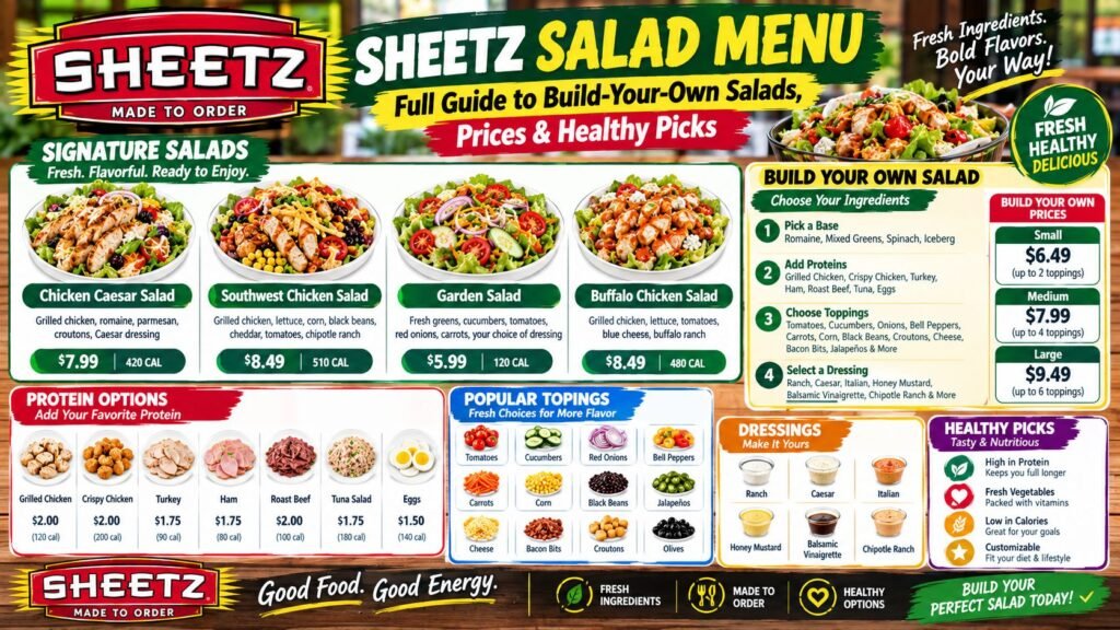 Sheetz Salad Menu